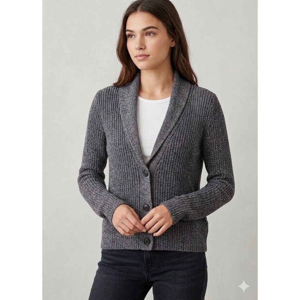 American Eagle Cardigan Womens L Purple Sweater Knit Button Collared Grandpa y2k